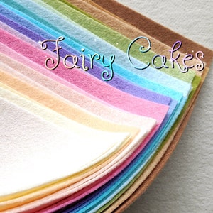 Fairy Cakes Wool Blend Felt Collection - Set of 20 9x12 Sheets