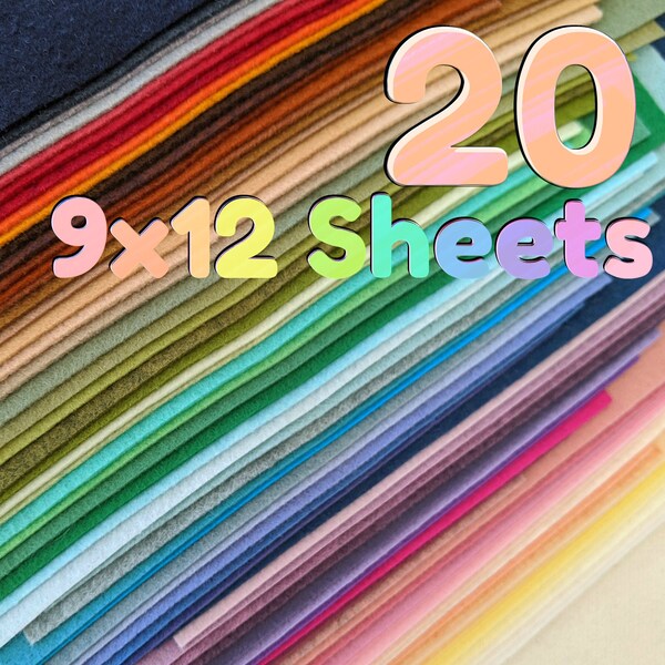 Merino Wool Blend Felt - You Choose 20 9x12 Sheets