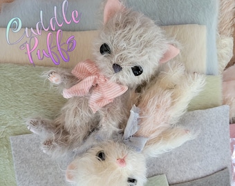 Cuddle Puffs - Kitty and Bear - PDF Pattern