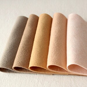 Skin Tones Merino Wool Blend Felt 5 9x12 Sheets image 2