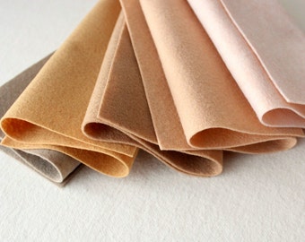 Skin Tones Merino Wool Blend Felt - 5 6x9 Sheets