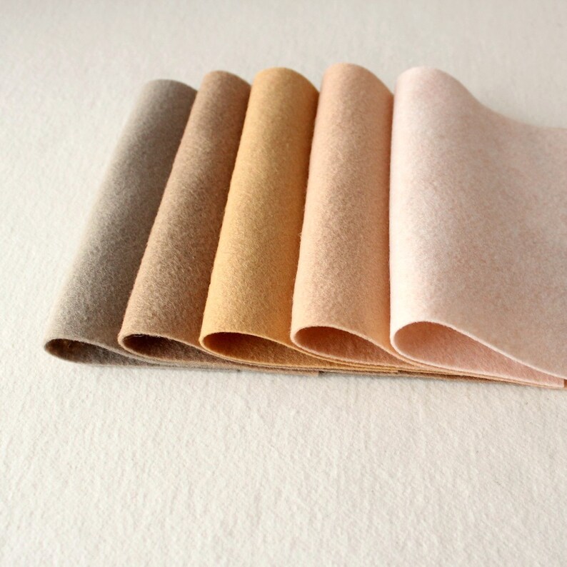 Skin Tones Merino Wool Blend Felt 5 6x9 Sheets image 4