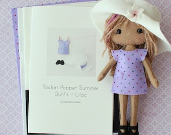 Summer Outfit Pattern Kit for Pocket Poppets - Lilac