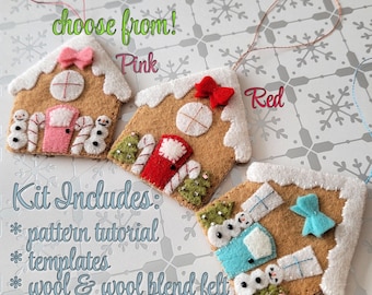 Zestawy do budowy domków z piernika – różowe, czerwone lub niebieskie