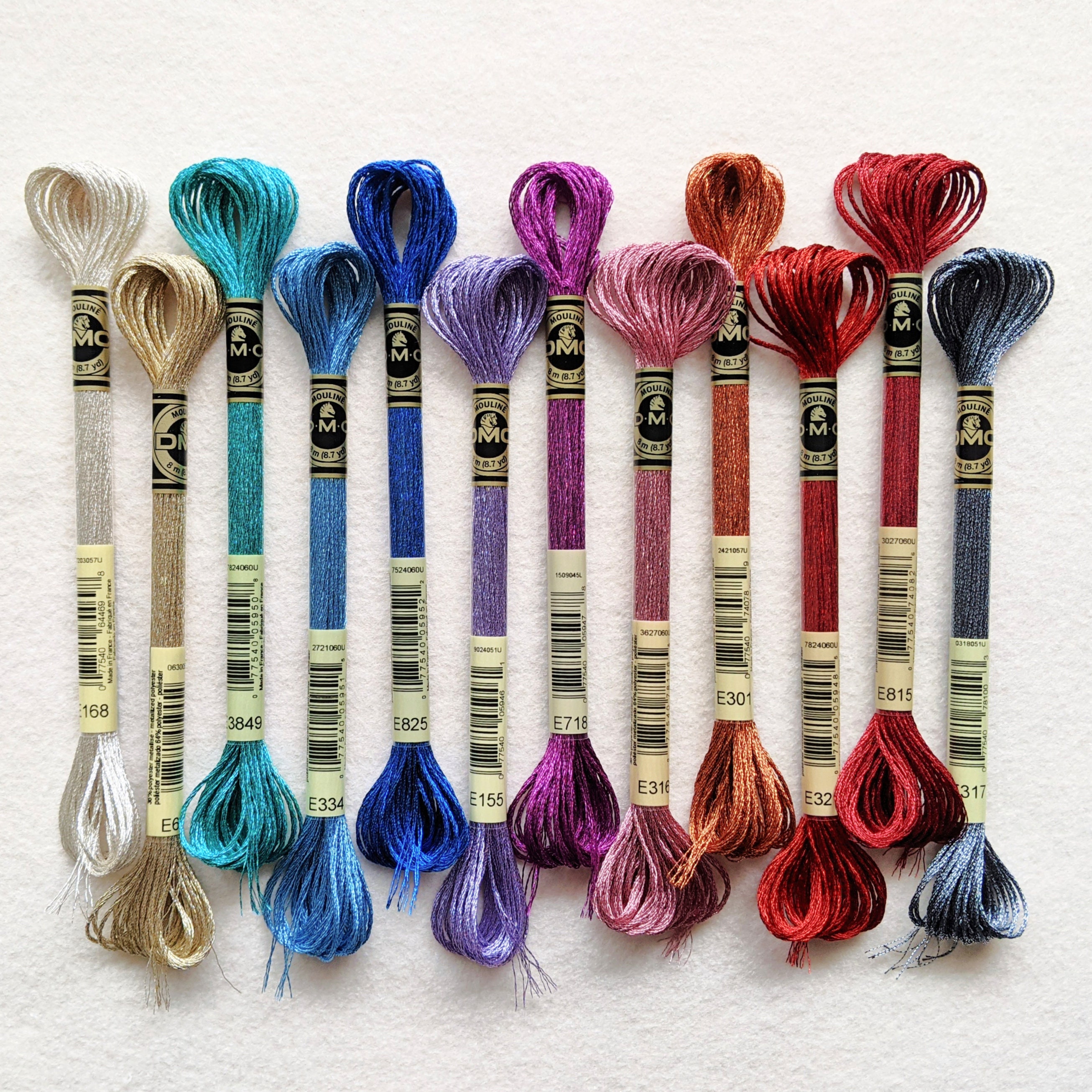 DMC Light Effects Shimmer Embroidery Thread - Pastels and Jewel Tones ...