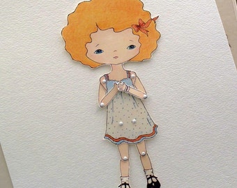 Paper Doll - Tangerine - Instant Download