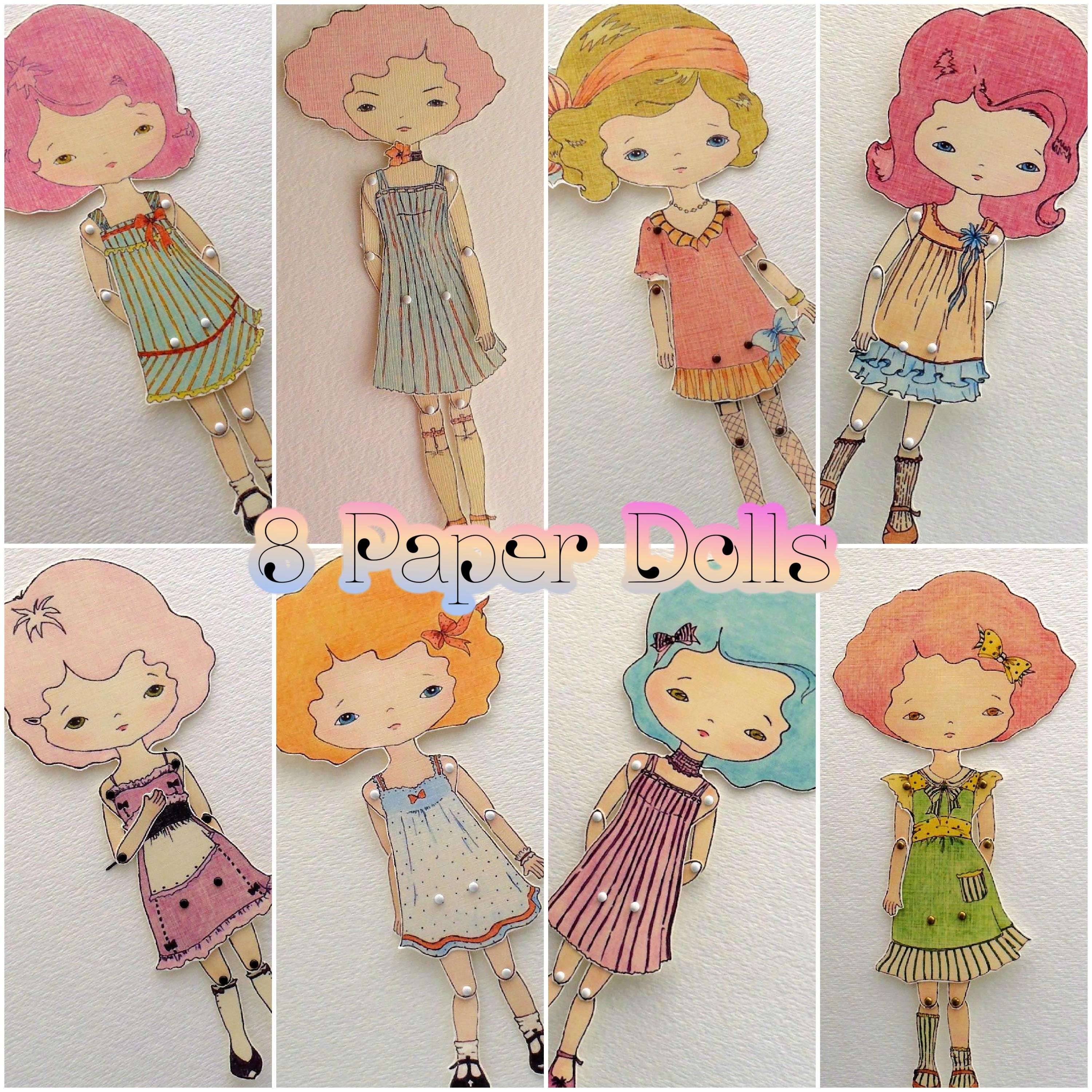 Collection of Eight Paper Dolls - Pdf - Etsy