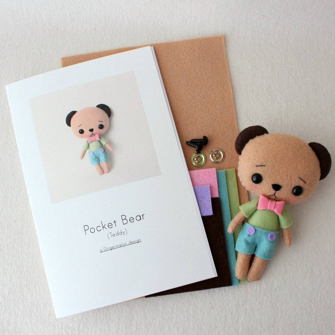 Teddy Pocket Bear Pattern Kit - Etsy