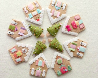 Gingerbread Houses - Instant Download pdf Pattern