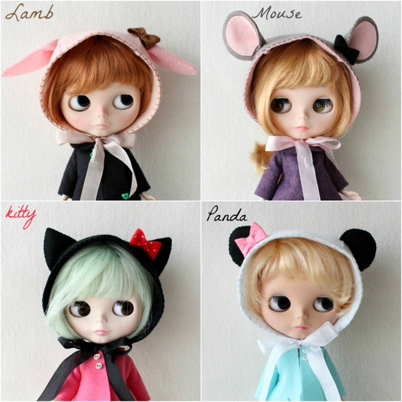 ブライスドール用アニマルボンネット（PDF型紙） - Etsy 日本