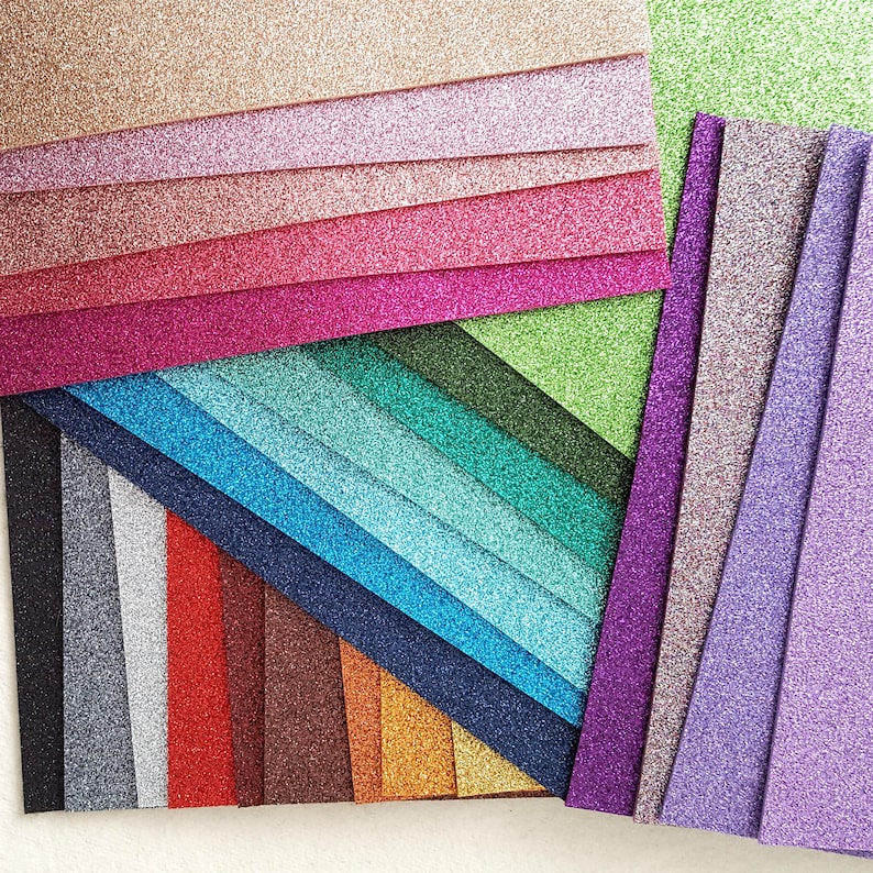 Sparkly Glitter Felt You Choose Colour/Size Priced per Etsy