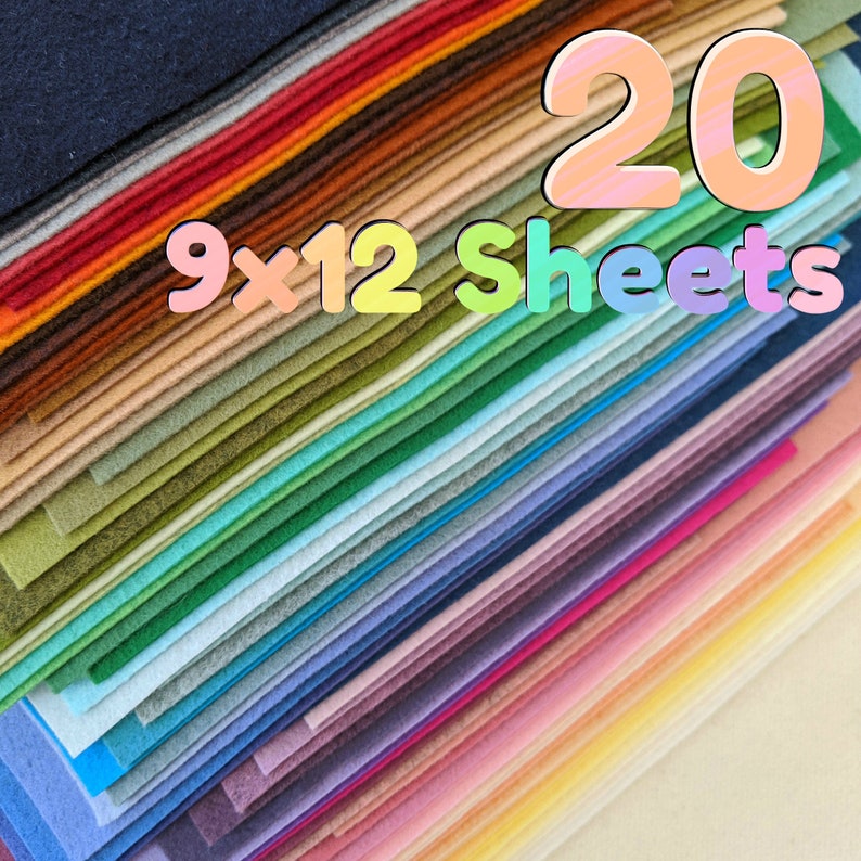 Merino Wool Blend Felt You Choose 20 9x12 Sheets image 1