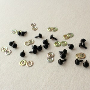 10.5mm Black Craft Safety Eyes / Amigurumi Eyes / Animal Eyes / Plastic / Doll Eyes 10 pairs image 3