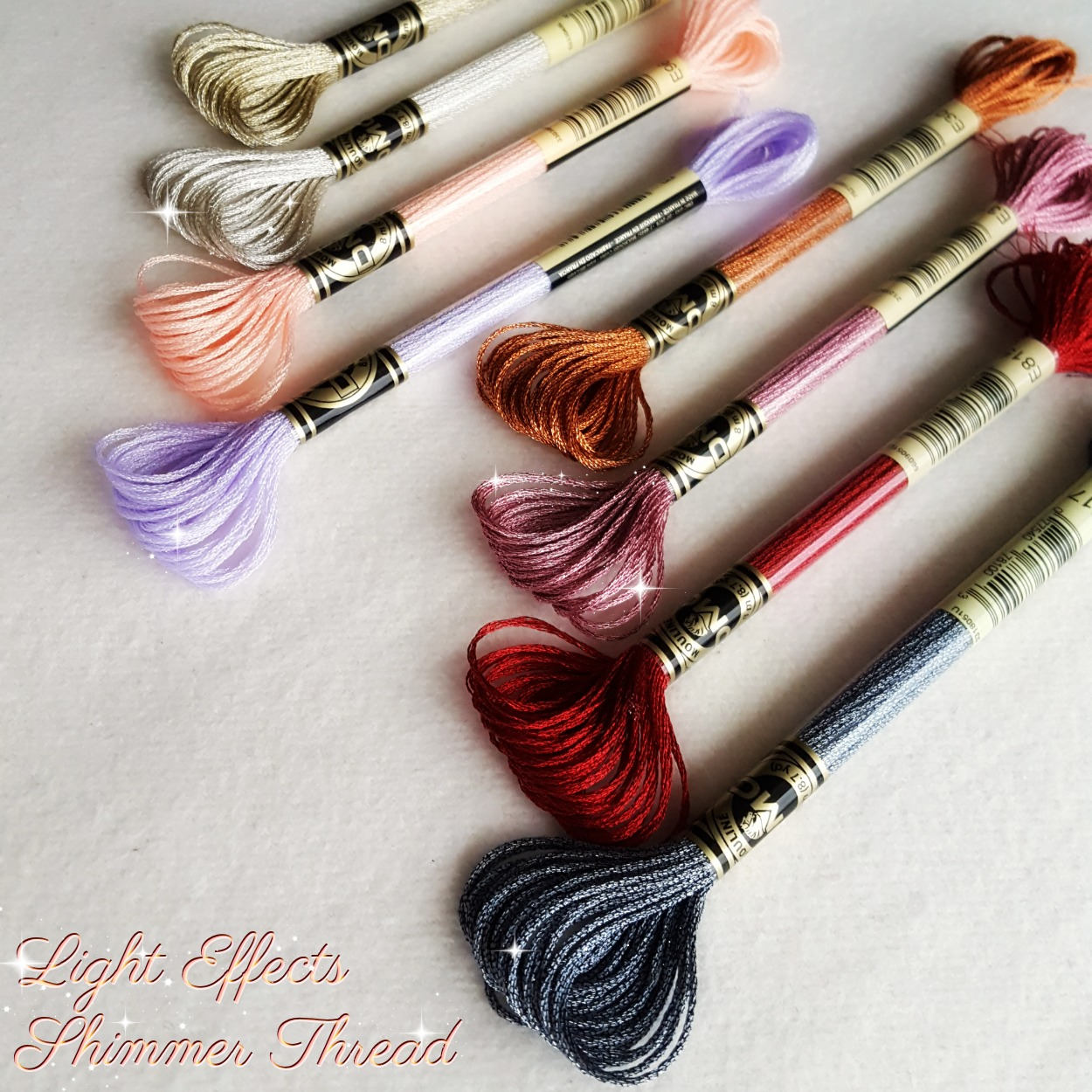 DMC Light Effects Shimmer Embroidery Thread - Pastels and Jewel Tones ...