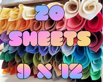 Merino Wool Blend Felt - You Choose 20 9x12 Sheets