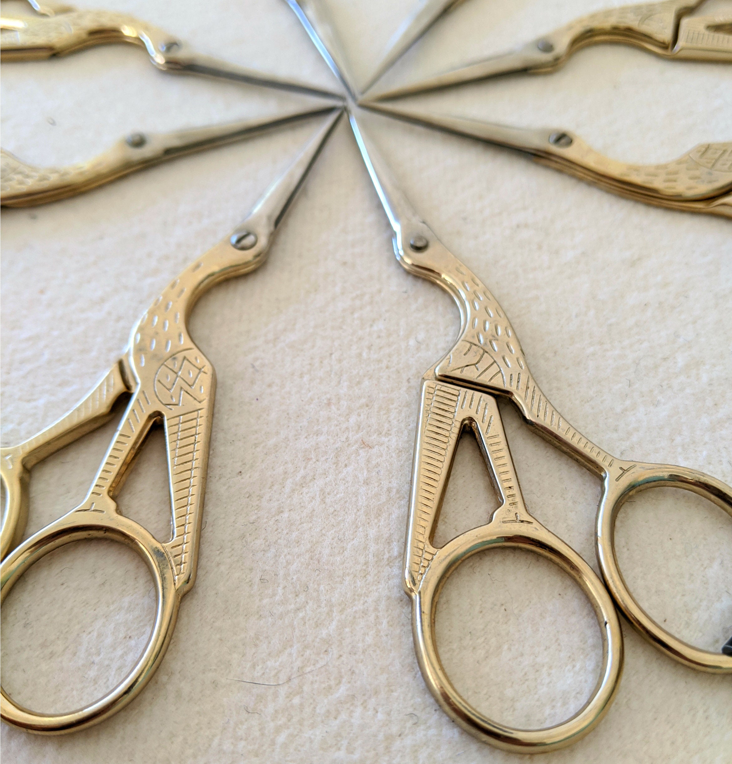 Bohin 4 Gilded Stork Scissors, Bohin #23880