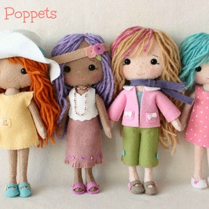 Complete set of pdf Patterns for Pocket Poppet Doll and Outfits