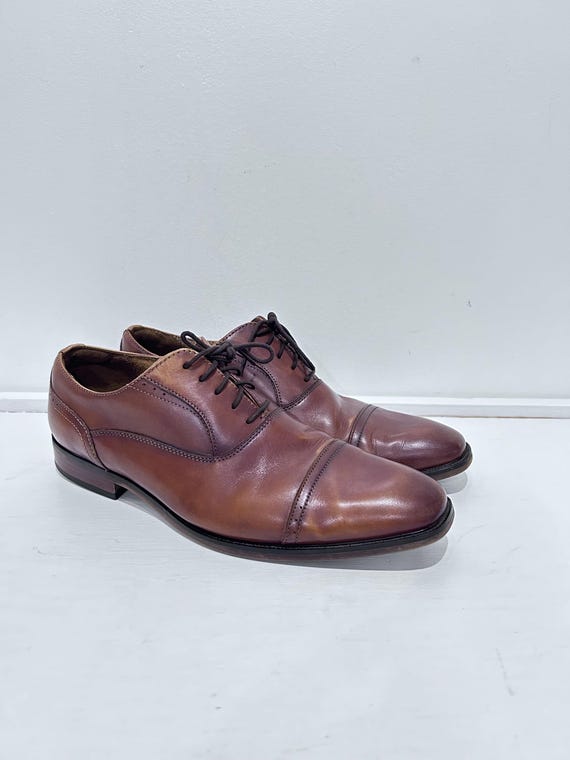 FLORSHEIM Men's Cognac Sorrento Cap Toe Oxford Dress Shoes Size