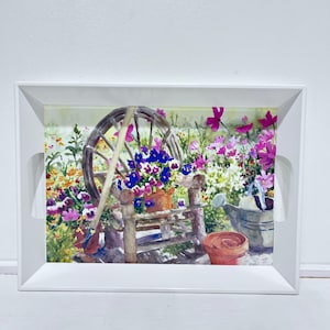 Vintage 1995 Judy Buswell Floral Garden R2S Spa Melamine Tray Made in Italy