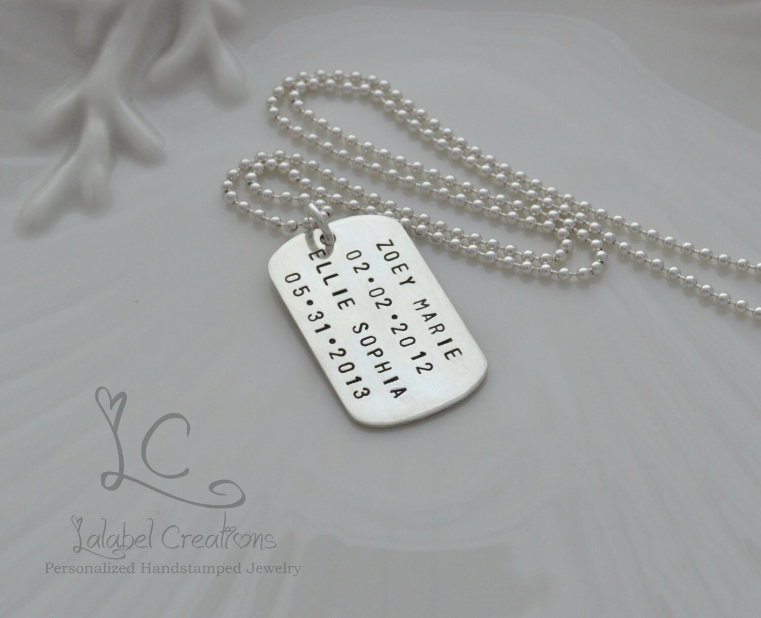 Personalized Dog Tag Necklace Hand Stamped Dog Tag Jewelry Etsy