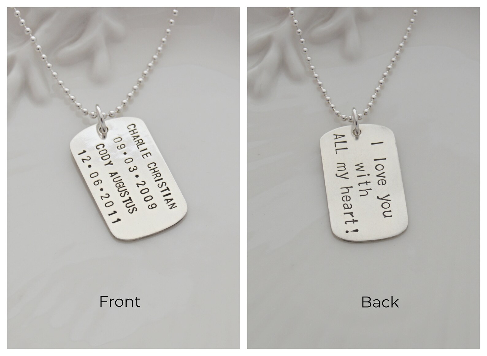 Personalized Dog Tag for Dad Hand Stamped Dog Tag Necklace Etsy