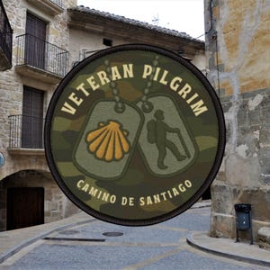 Camino de Santiago Military Veteran Patch: Iron-On Veteran Pilgrim Gift