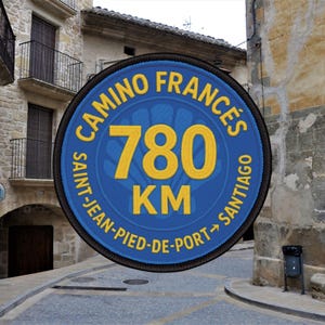Camino Francés Route Patch Design 780 KM, Camino de Santiago Iron-On Patch, Buen Camino, Pilgrim gift, Way of Saint James, Camino Frances