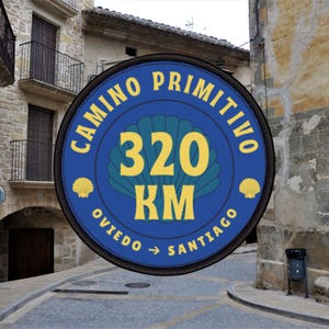 Camino Primitivo Route Patch Design 320 KM, Camino de Santiago Patch, Buen Camino, Pilgrim gift, Way of Saint James, Camino Primitivo