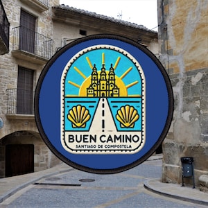 Camino de Santiago Iron-On Patches With Cathedral Design Buen Camino gift Way of Saint James Sankt Jakobsleden Der Jakobsweg