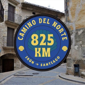 Camino del Norte Route Patch Design 825 KM, Camino de Santiago Patch, Buen Camino, Pilgrim gift, Way of Saint James, Northern Route