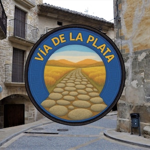 Via de la Plata Camino Route Patch Design, Camino de Santiago Iron-On Patch, Buen Camino, Pilgrim gift, Way of Saint James