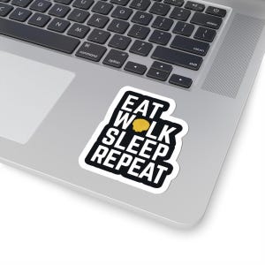 Eat Walk Sleep Repeat Camino de Santiago Sticker With Scallop Shell Design Buen Camino gift Way of Saint James Sankt Jakobsleden