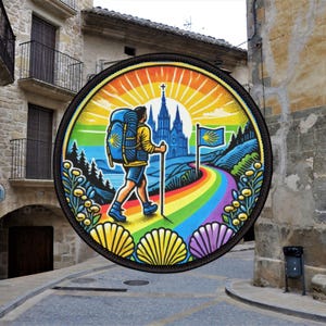 Camino de Santiago Iron-On Patches With LGBTQIA+ Design Buen Camino gift Way of Saint James Sankt Jakobsleden Der Jakobsweg