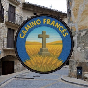 Camino Francés Route Patch Design, Camino de Santiago Iron-On Patch, Buen Camino, Pilgrim gift, Way of Saint James, Camino Frances