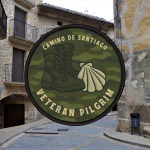 Camino de Santiago Military Veteran Patch: Iron-On Pilgrim Gift