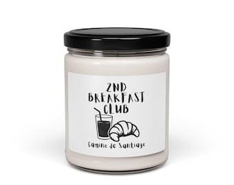 Camino de Santiago Candle – 9oz Soy Wax Pilgrimage Gift with 2nd funny breakfast label