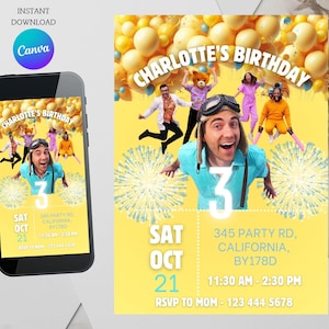 Danny Go Birthday Invitation: Custom Printable Party Invite (Digital Download, 5x7 inch )
