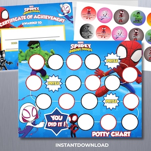 Spidey Potty Training Chart: Superhero Stickers & Certificate (Digital Download)