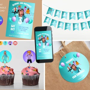 Danny Go Birthday Party Bundle: Invitation, Toppers, Tags (Printable Templates)