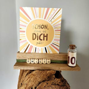 Kartenhalter Geldgeschenk personalisierbar Glückwunsch Geburtstag Holz Karte Geld Geschenk Halter Aufsteller Name