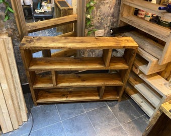 Rustic Bespoke Handmade Shoe Rack, Bookcase Made From Reclaimed Pine