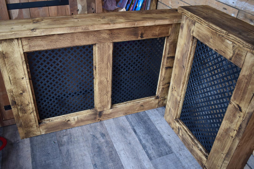 Farmhouse Radiator Cover Rustic Chunky Radiator Covers, Shelving Reclaimed Farmhouse Furniture ...