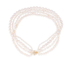 Multi Strand Pearl Necklace, Baroque Pearl Jewelry, Wedding Necklace, Gift for Her, Bridal Jewelry, Wedding Freshwater Pearl Necklace