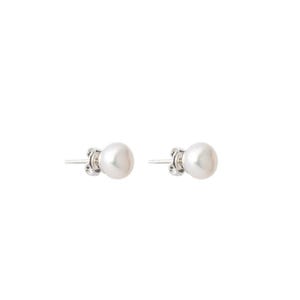 Silver Pearl Stud Earrings, Freshwater Pearl Studs, Minimalist Jewelry, Elegant Silver Earrings, Gift for Her, Timeless Pearl Jewelry