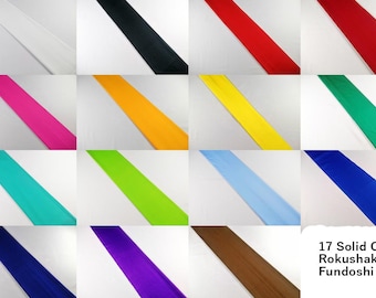 Men's Traditional Japanese Underwear Rokushaku Fundoshi 17 Solid Colors Cotton