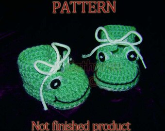 Baby Boy Frog Booties - Instant Download Crochet Pattern