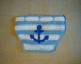 Baby Sailor Diaper/Nappy/Soaker cover -INSTANT DOWNLOAD Crochet Pattern