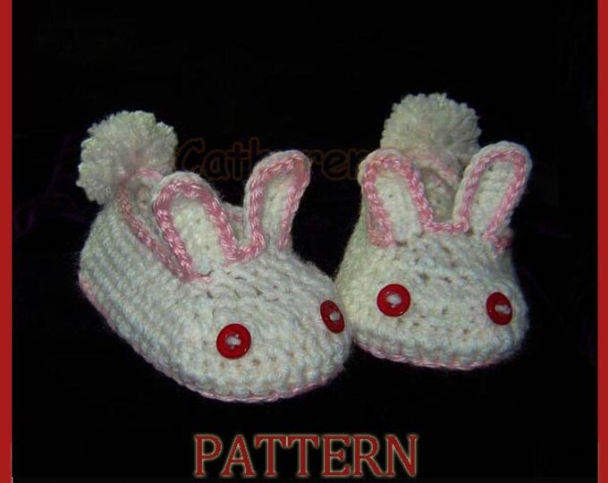 Pattern 37 Crocheted Baby Bunny Slippers House Shoes Etsy