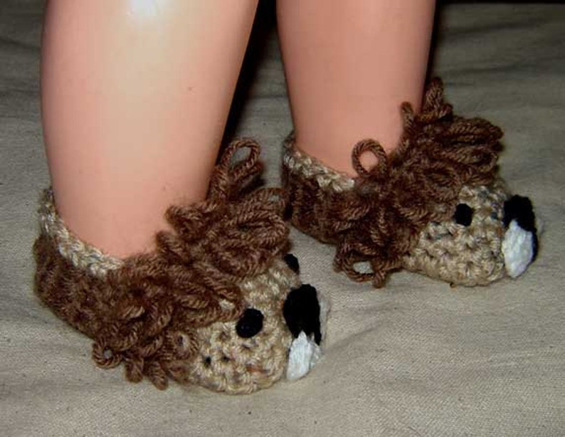 Baby Boy Lion Booties INSTANT DOWNLOAD Crochet Pattern image 2