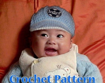 Crochet Pattern - Baby, Toddler and Preteen Sports Cap- Instant downloadable